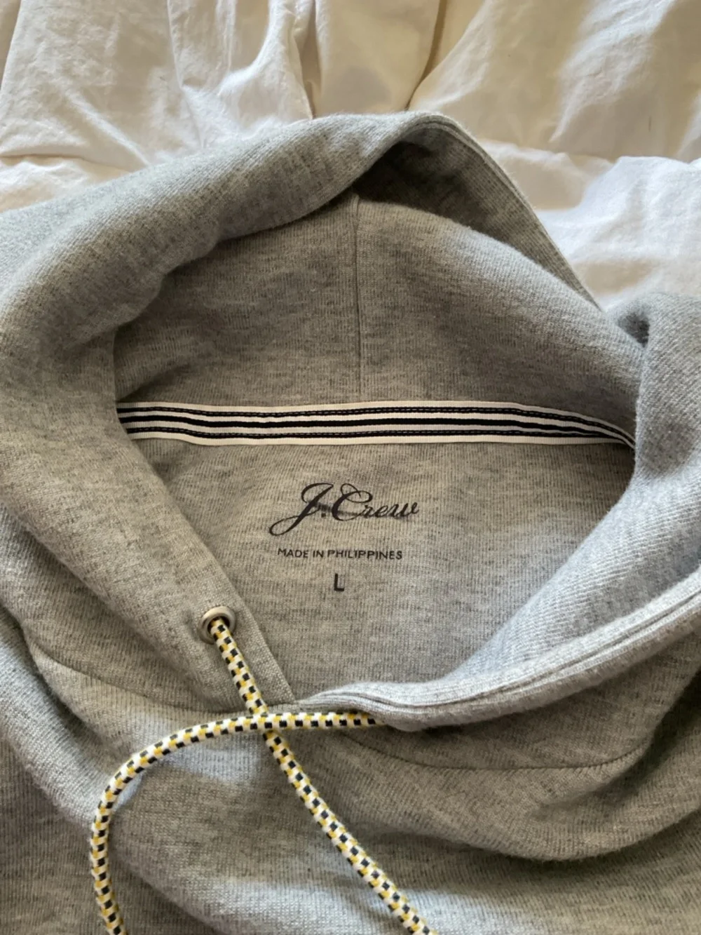 J.Crew Gray Bell Sleeve Pullover Hoodie Sweatshirt Size L